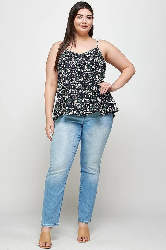 Plus Size, Ditsy Floral Print Cami Top | Mixtshop LLC
