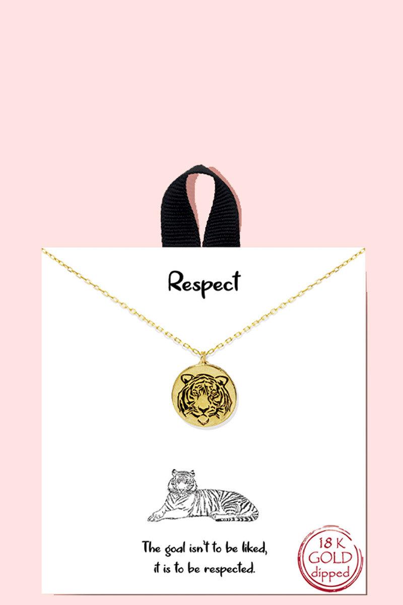 18k Gold Rhodium Dipped Respect Necklace Secondary image