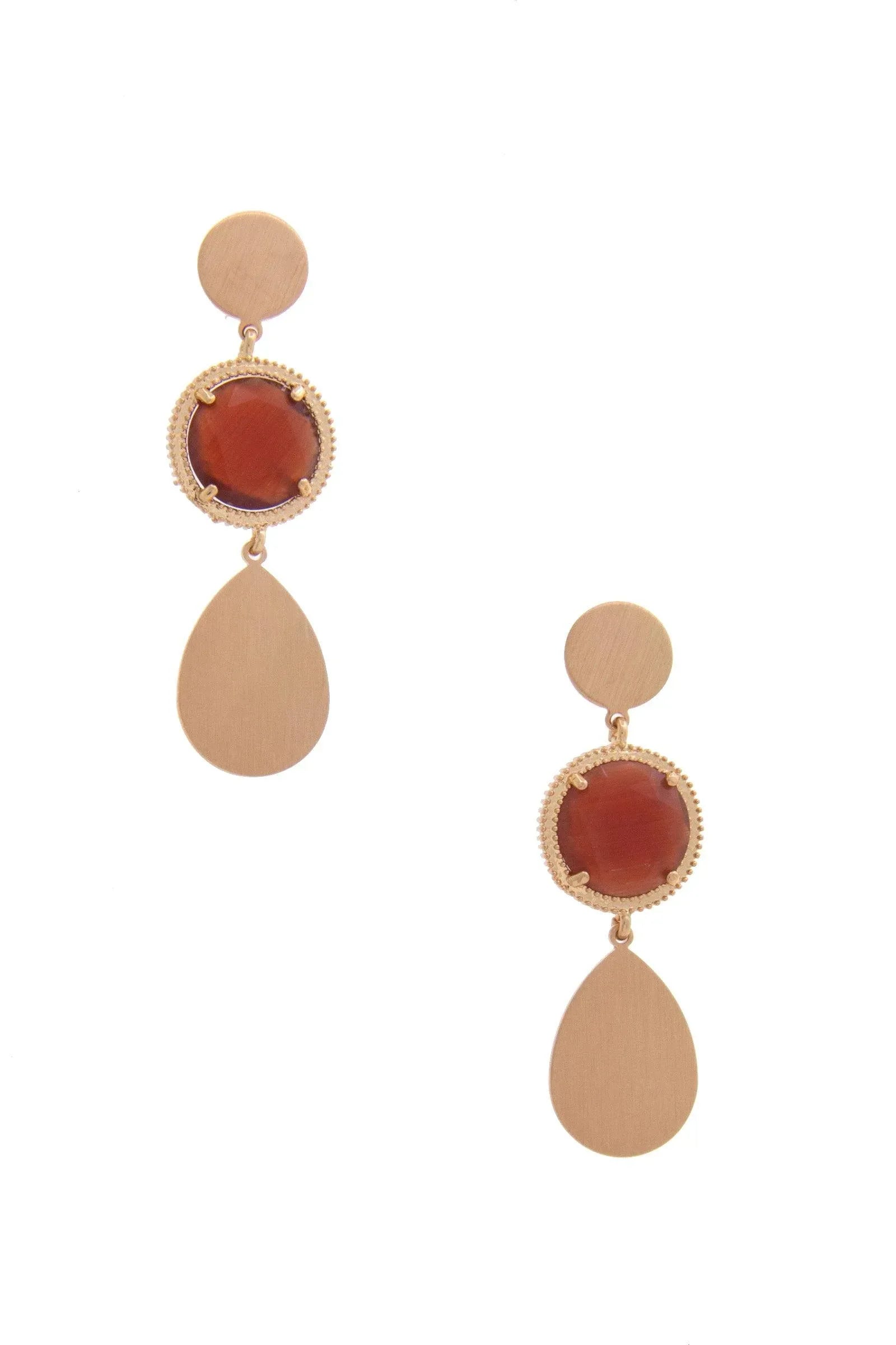 Round Gem Teardrop Dangle Earring Secondary image