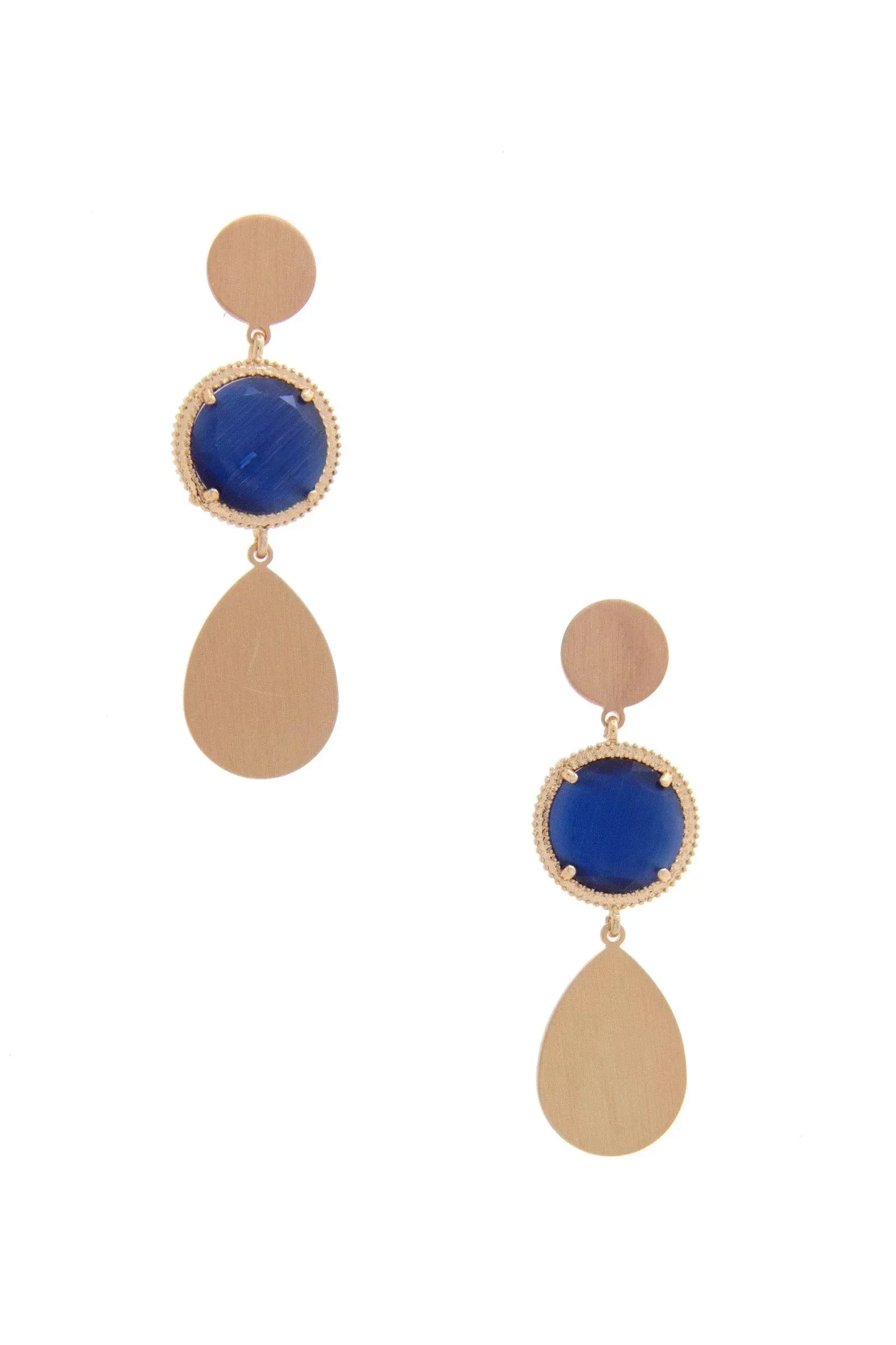 Round Gem Teardrop Dangle Earring | Mixtshop LLC