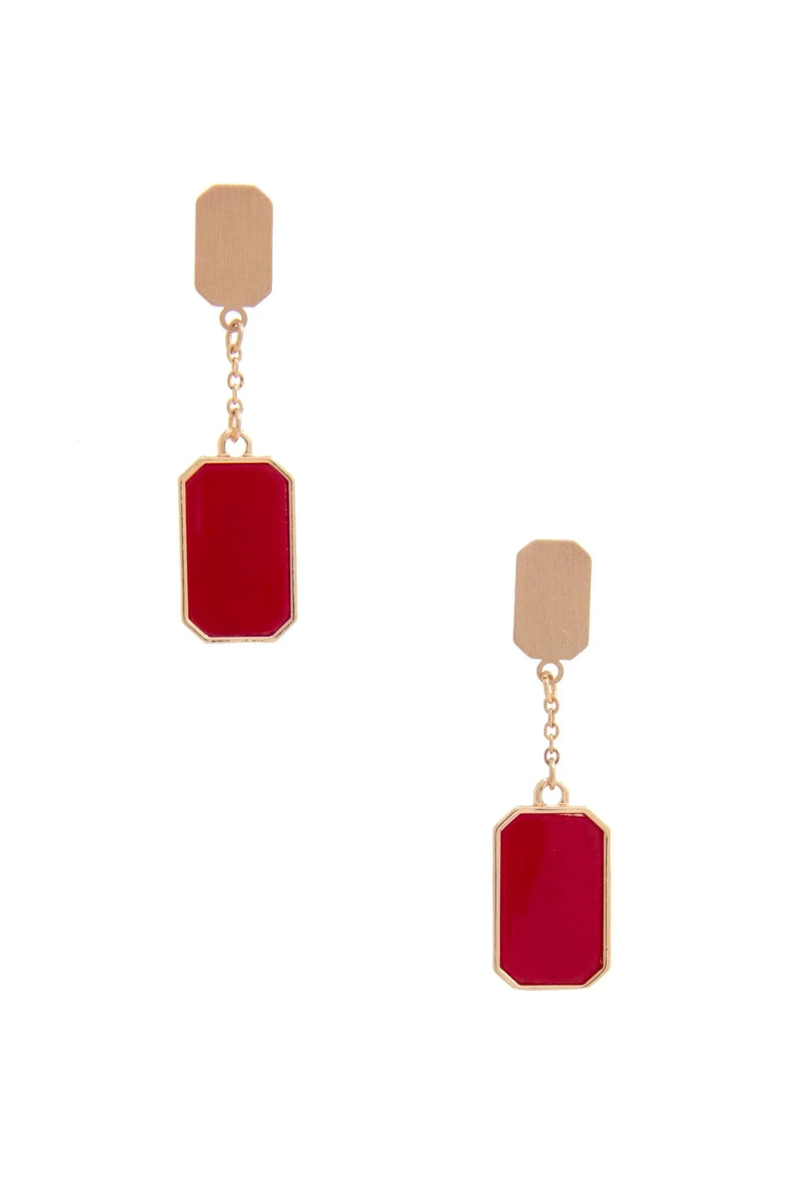 Gem Emerald Shape Dangle Earring | Mixtshop LLC Main image