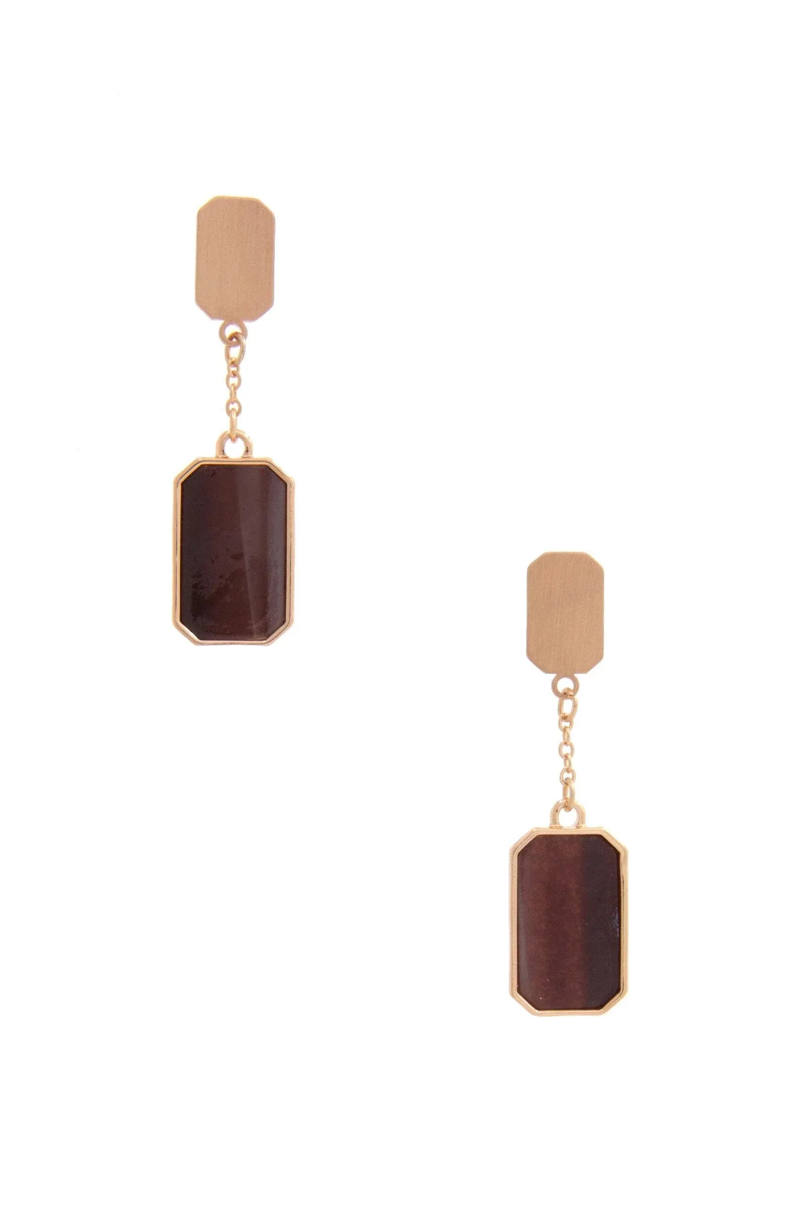Gem Emerald Shape Dangle Earring Secondary image