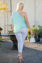 One Shoulder Long Sleeve Unbalance Top | Mixtshop LLC