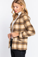 Notched Collar Plaid Jacket | Mixtshop LLC