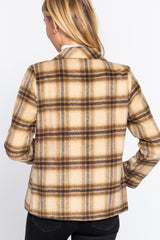 Notched Collar Plaid Jacket | Mixtshop LLC