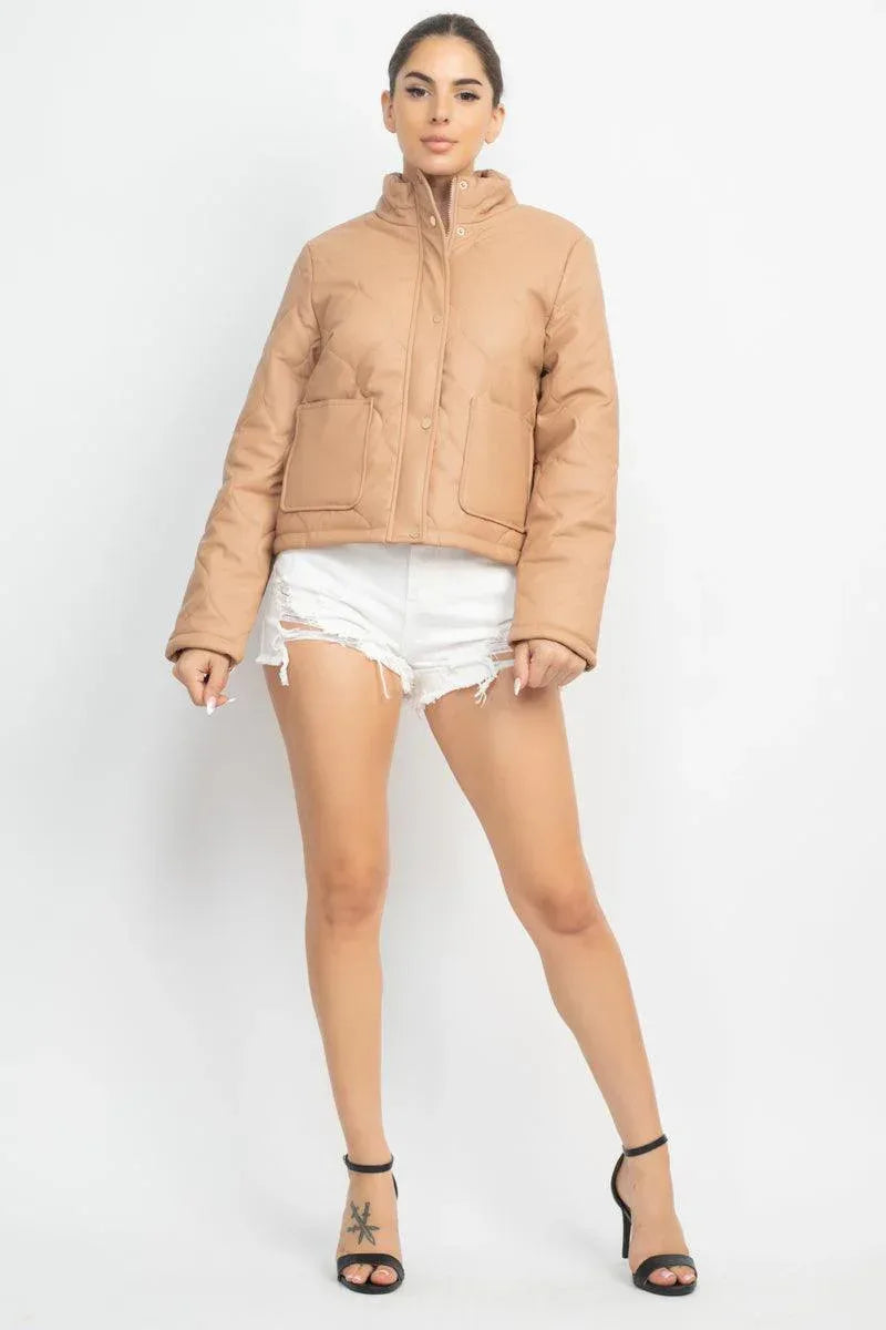 Mock Neck Quilted Jacket | Mixtshop LLC
