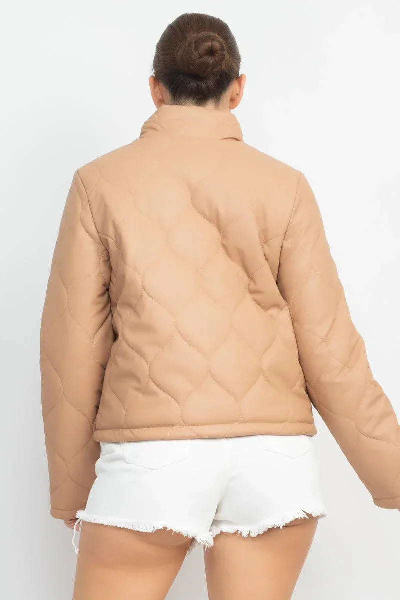 Mock Neck Quilted Jacket | Mixtshop LLC