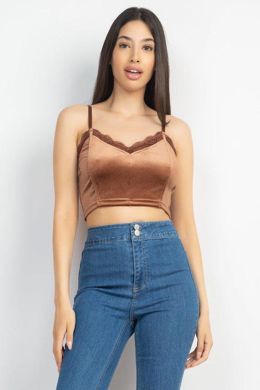 Sleeveless Corset Velvet Crop Top | Mixtshop LLC