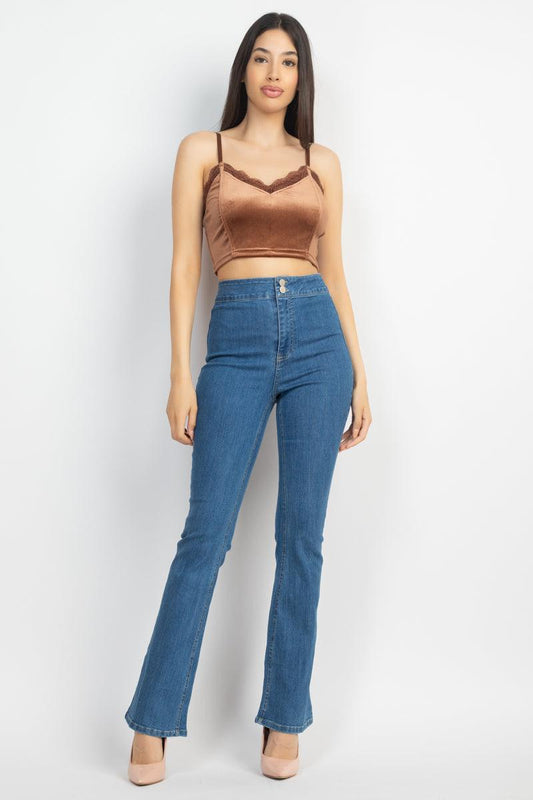 Sleeveless Corset Velvet Crop Top | Mixtshop LLC
