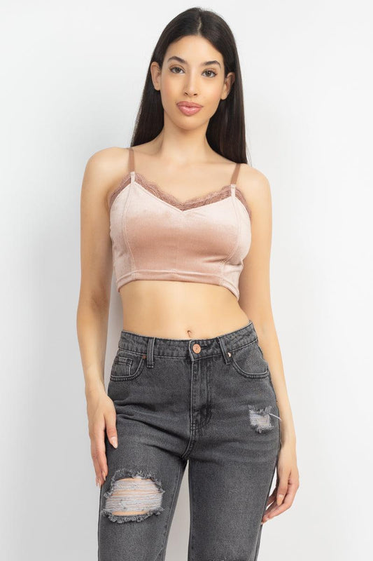 Sleeveless Corset Velvet Crop Top | Mixtshop LLC