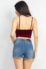 Sleeveless Corset Velvet Crop Top | Mixtshop LLC