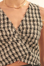 V Neckline Plaid Woven Vest | Mixtshop LLC