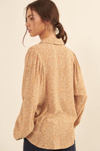 Collared Neckline Floral-print Shirt | Mixtshop LLC