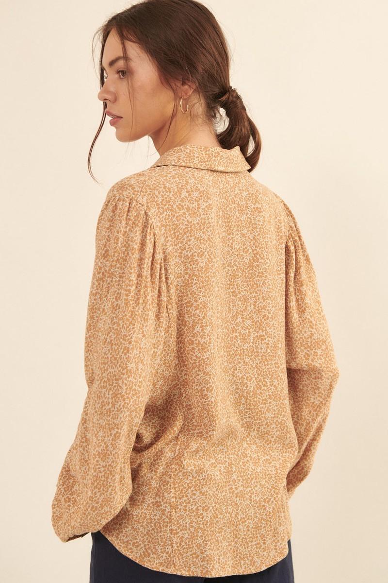 Collared Neckline Floral-print Shirt | Mixtshop LLC