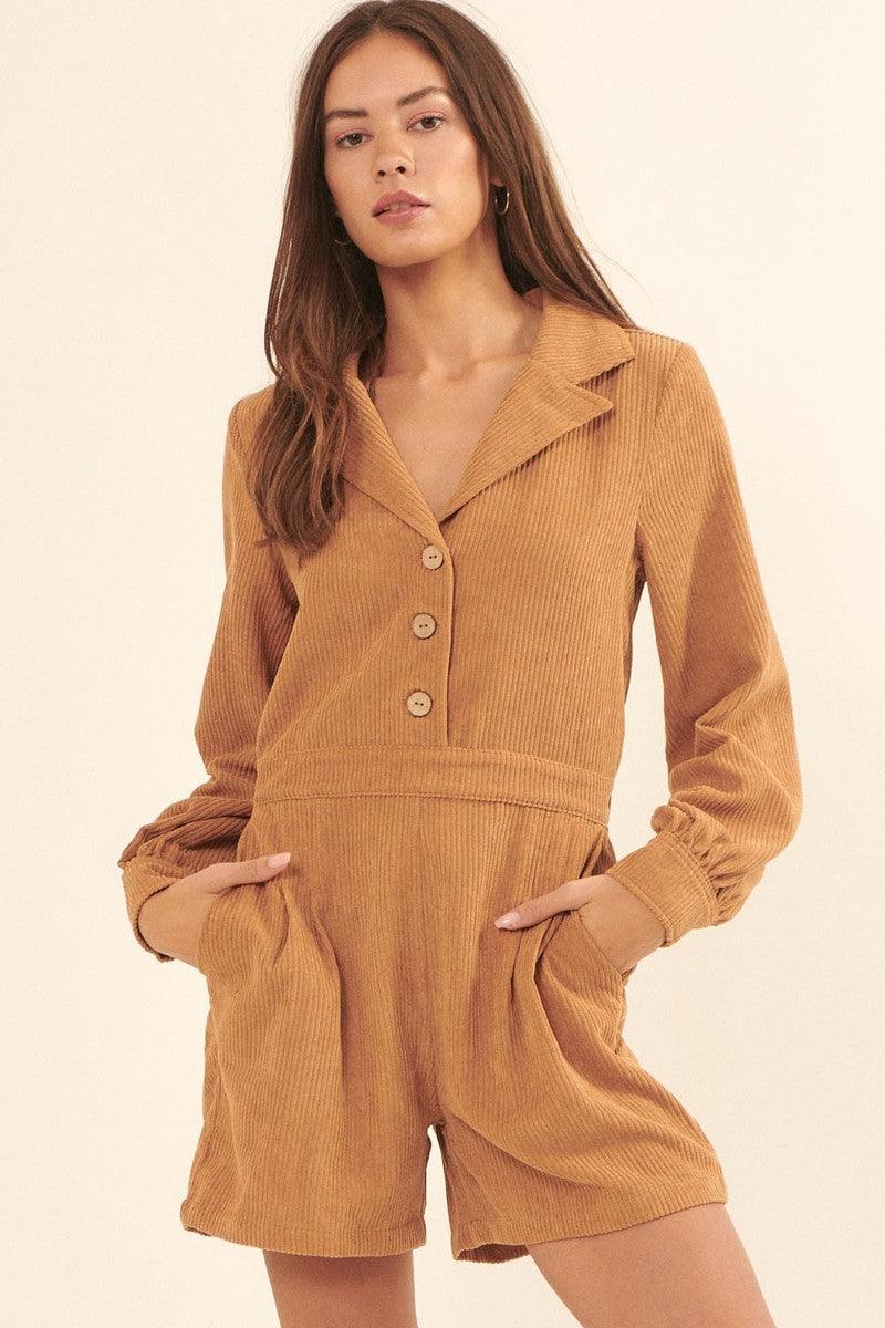 A Woven Corduroy Romper | Mixtshop LLC Main image