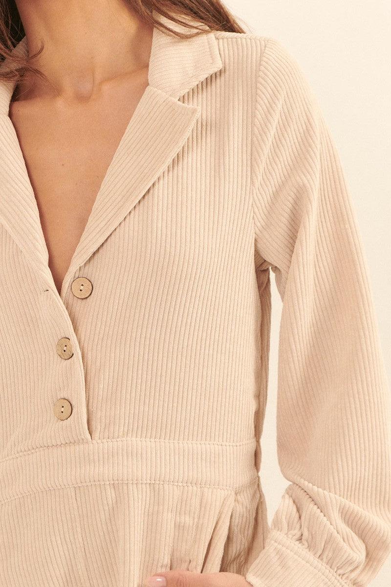 A Woven Corduroy Romper | Mixtshop LLC