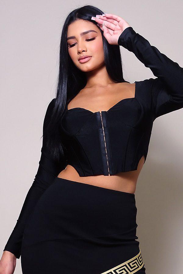 Long Sleeve Corset Top | Mixtshop LLC Main image