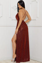 Glitter Fabric Sweetheart Surplice Maxi Dress | Mixtshop LLC