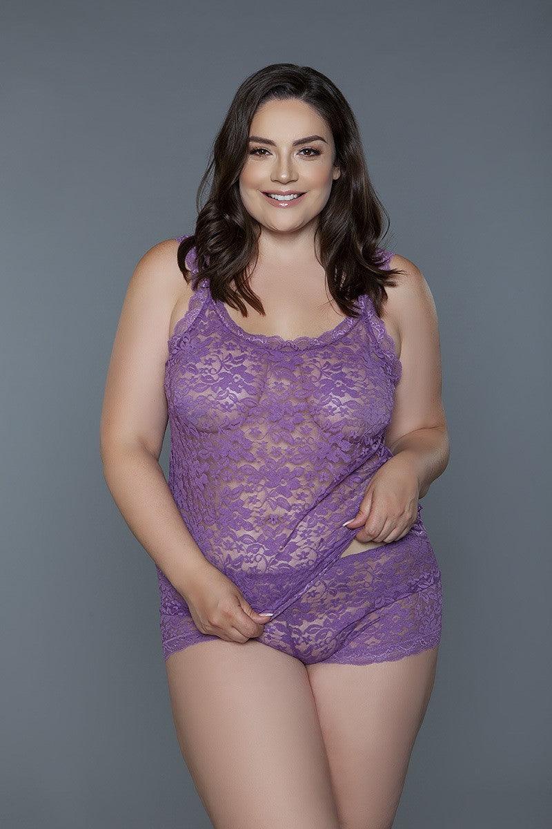 2 Pc Tank Set With All Body Floral Lace Design | Mixtshop LLC