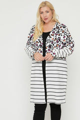 Long sleeves print-striped cardigan | Mixtshop LLC