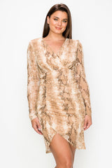 Shirring Animal Print Dress | Mixtshop LLC