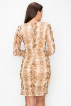 Shirring Animal Print Dress | Mixtshop LLC