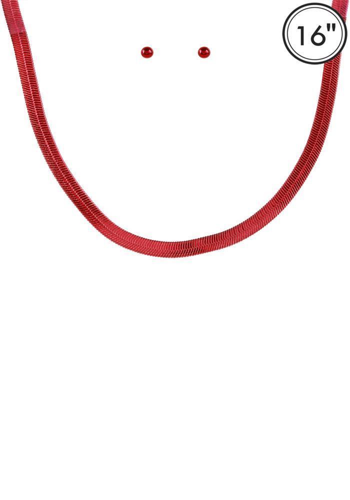 Aluminumcoating Herringbone Necklace Set | Mixtshop LLC