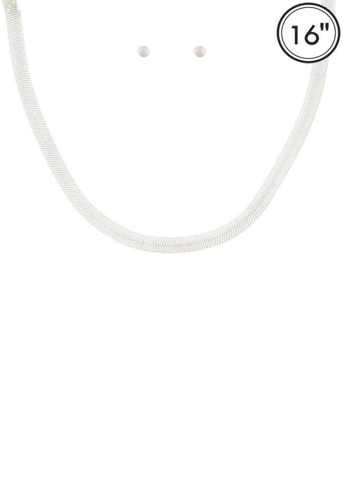 Aluminumcoating Herringbone Necklace Set | Mixtshop LLC