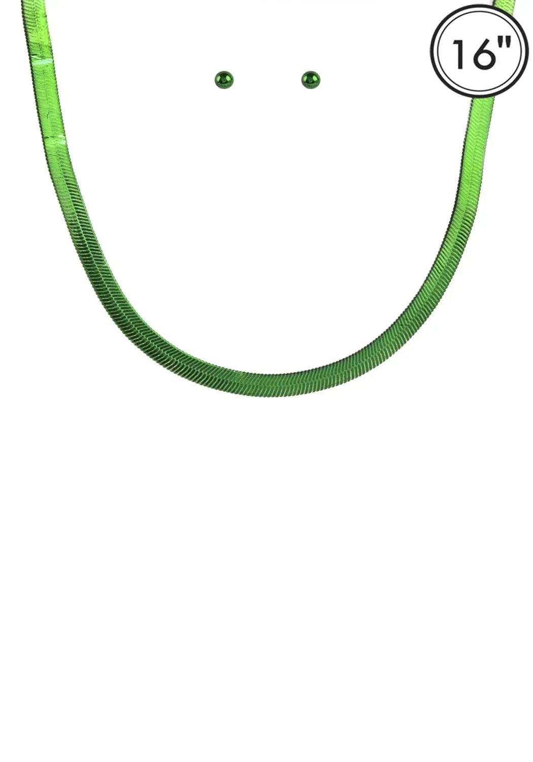 Aluminumcoating Herringbone Necklace Set | Mixtshop LLC