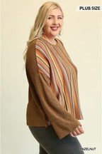 Novelty Knit And Solid Knit Mixed Loose Top | Mixtshop LLC