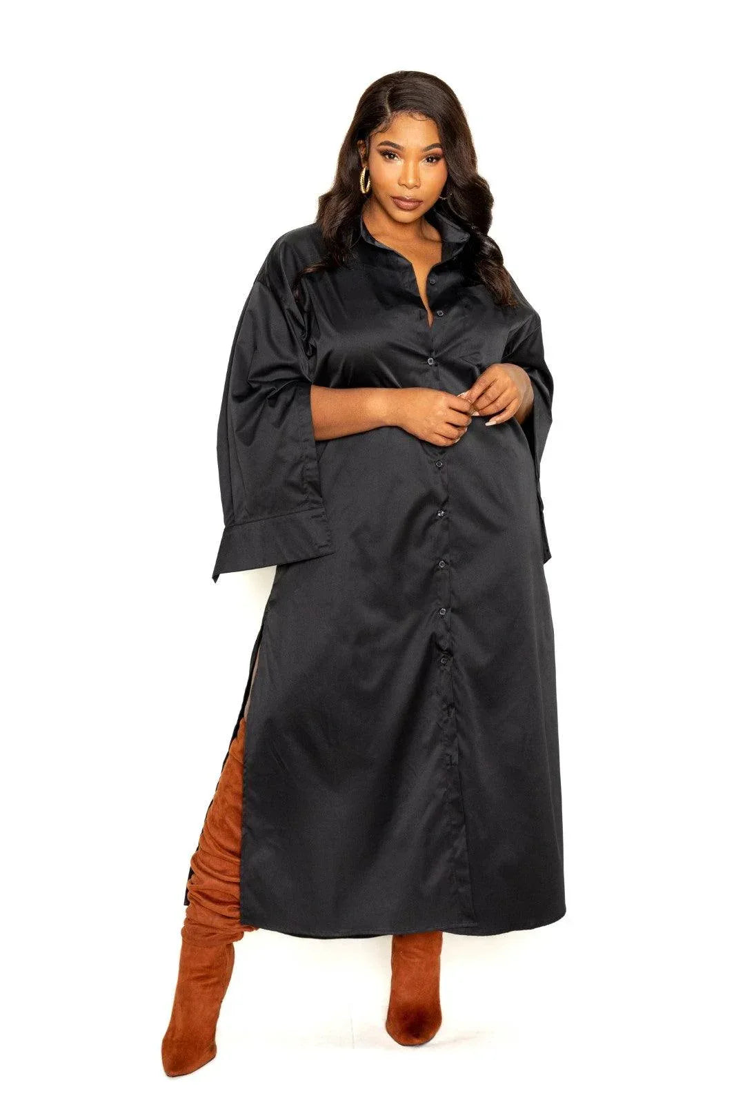 Cape Sleeve Shirt Dress | Mixtshop LLC