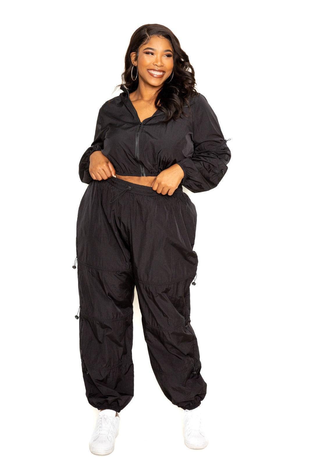 Active Zip Up Set With Cord Lock Detail | Mixtshop LLC Main image