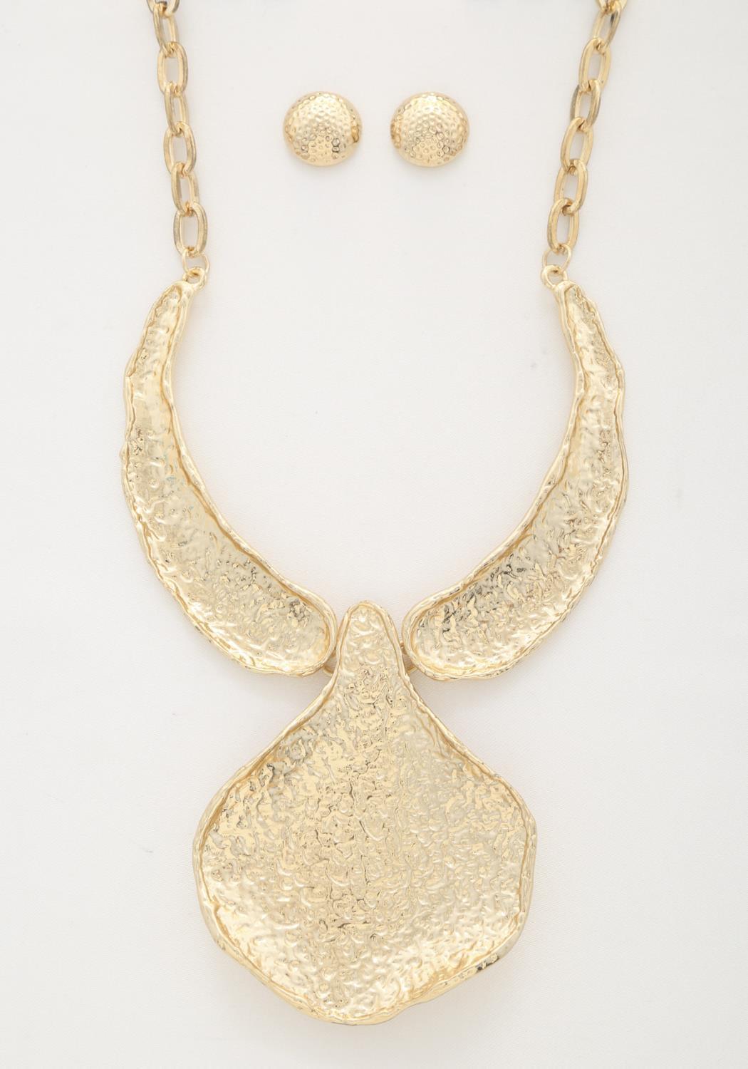 Textured Oversized Metal Necklace | Mixtshop LLC