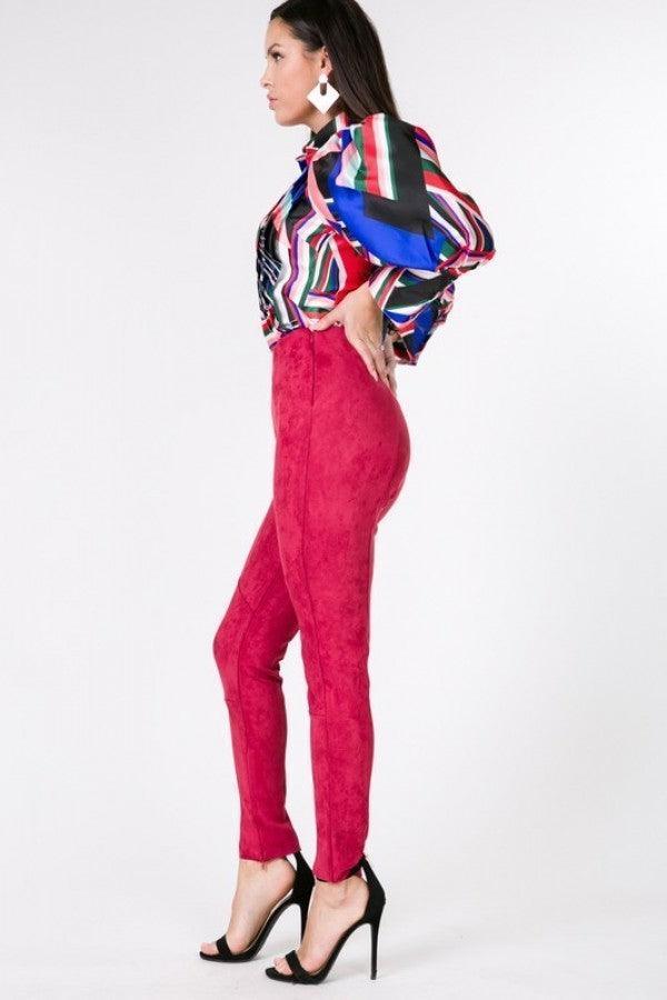 Faux Suede Skinny Pants | Mixtshop LLC