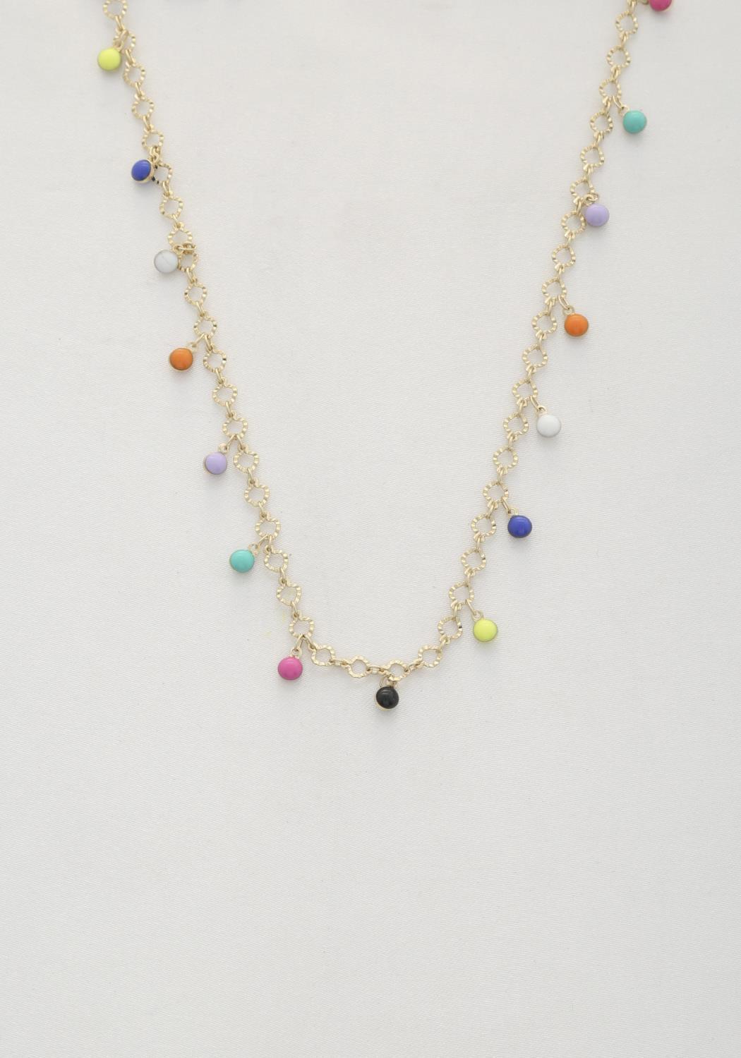 Beaded Circle Link Metal Necklace | Mixtshop LLC