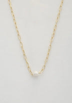 Pearl Bead Oval Link Necklace | Mixtshop LLC