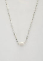 Pearl Bead Oval Link Necklace | Mixtshop LLC