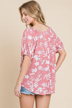 Floral T/r Span Babydoll Top | Mixtshop LLC