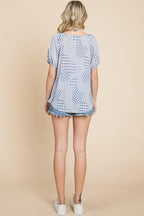 Hounds Tooth And Check Plaid Top | Mixtshop LLC