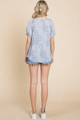 Hounds Tooth And Check Plaid Top | Mixtshop LLC