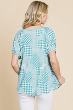 Hounds Tooth And Check Plaid Top | Mixtshop LLC