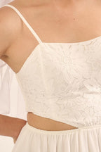 A Sheer, Chiffon Floral Lace Maxi Dress | Mixtshop LLC