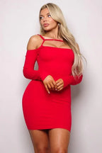 Long Sleeve Cuff Front Strap Mini Dress | Mixtshop LLC