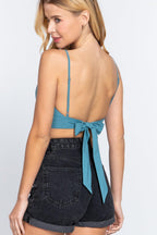 Back Ribbon Tie Cami Crop Top | Mixtshop LLC