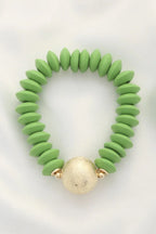 Ball Bead Wood Disc Bracelet | Mixtshop LLC