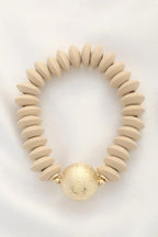 Ball Bead Wood Disc Bracelet | Mixtshop LLC