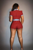 Plaid Print Denim Romper | Mixtshop LLC