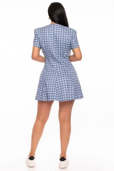 Houndstooth Chain-belt Dress | Mixtshop LLC