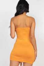 Adjustable Ruched Front Detail Mini Dress | Mixtshop LLC