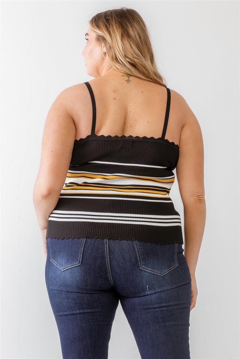 Plus Ribbed Ruffle Tank Top | Mixtshop LLC